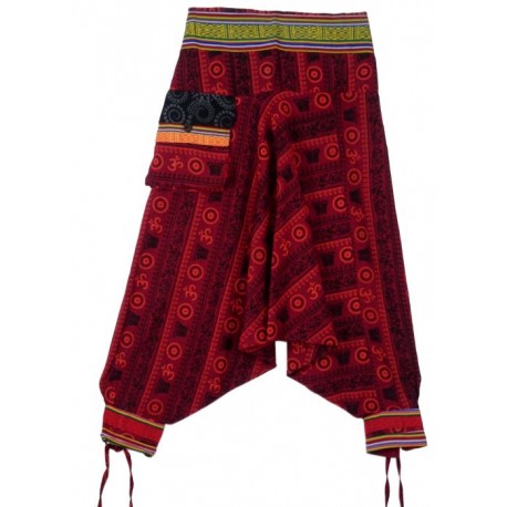 Pantalones hippies étnicos cagados de algodón con estampado hindú