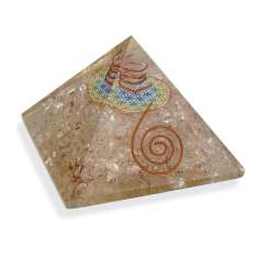 Piramide de orgonita Cuarzo Cristal -Flor de la vida