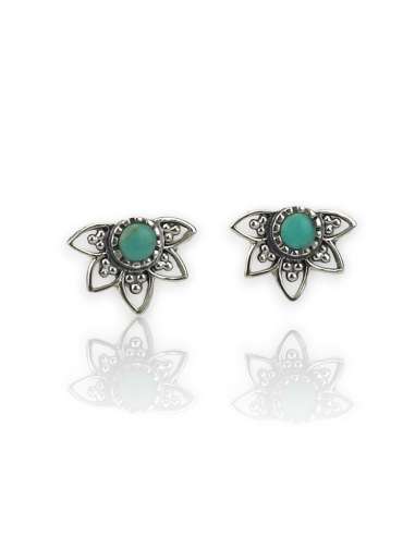 Pendientes Flor de Loto en Plata 1ª Ley