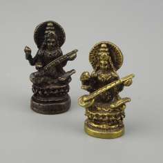 Mini Figura de Saraswati de bronce 3 cm