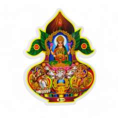 Sticker Adhesivo de Ganesh, Lakshmi y Saraswaty