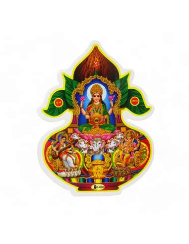 Sticker Adhesivo de Ganesh, Lakshmi y Saraswaty