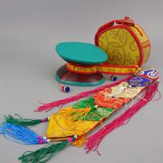 Damarú Tibetano Tambor Sagrado para Rituales y Meditación.