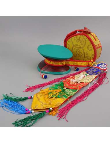 Damarú Tibetano Tambor Sagrado para Rituales y Meditación.